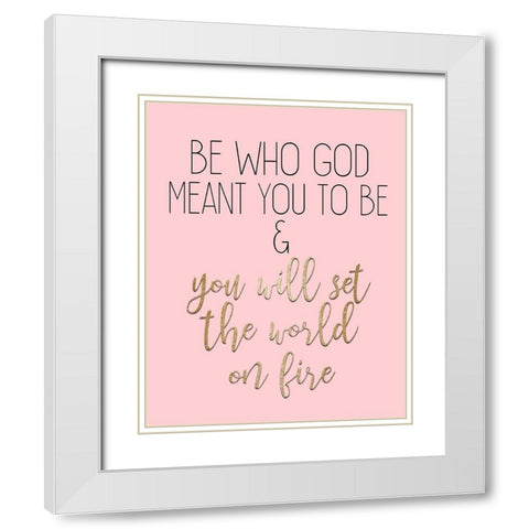 Set the World White Modern Wood Framed Art Print with Double Matting by Kimberly, Allen