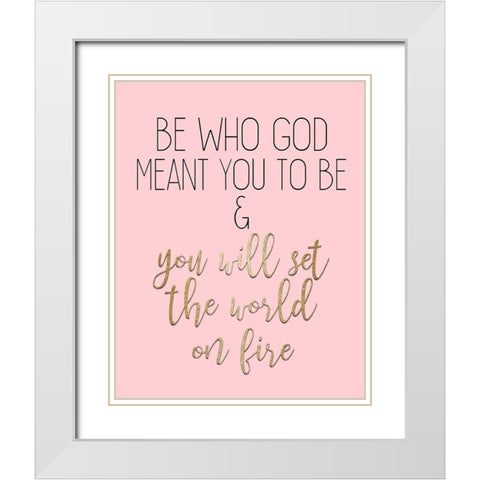 Set the World White Modern Wood Framed Art Print with Double Matting by Kimberly, Allen