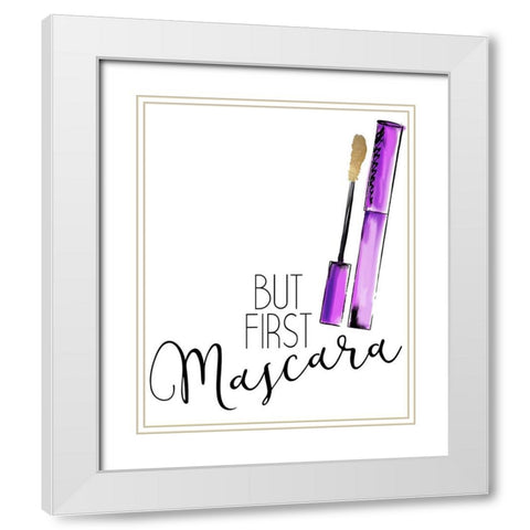 Mascara White Modern Wood Framed Art Print with Double Matting by Kimberly, Allen