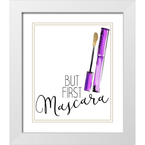 Mascara White Modern Wood Framed Art Print with Double Matting by Kimberly, Allen