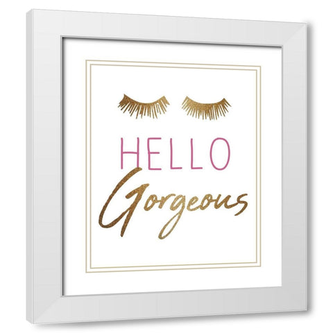 Hello White Modern Wood Framed Art Print with Double Matting by Kimberly, Allen