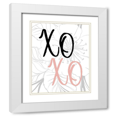 XO XO 2 White Modern Wood Framed Art Print with Double Matting by Kimberly, Allen