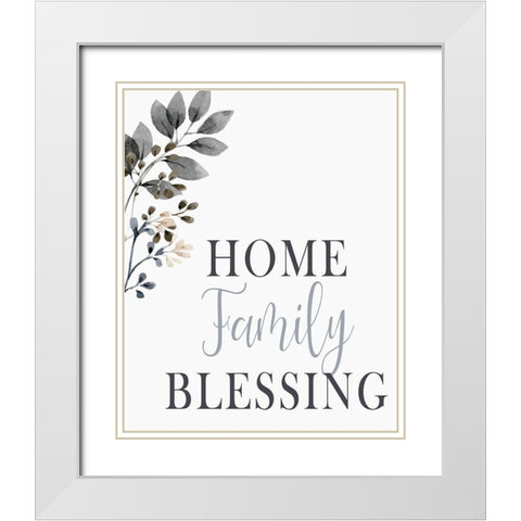 Home Family Blessing White Modern Wood Framed Art Print with Double Matting by Kimberly, Allen