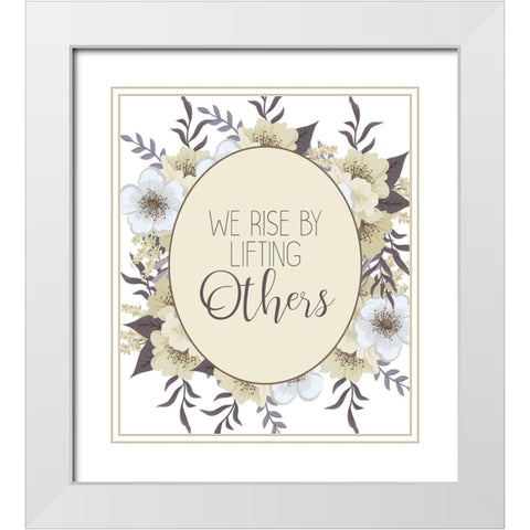 We Rise White Modern Wood Framed Art Print with Double Matting by Kimberly, Allen