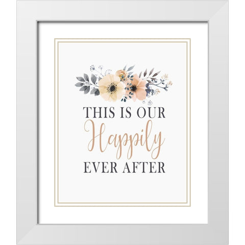 Happily Ever White Modern Wood Framed Art Print with Double Matting by Kimberly, Allen