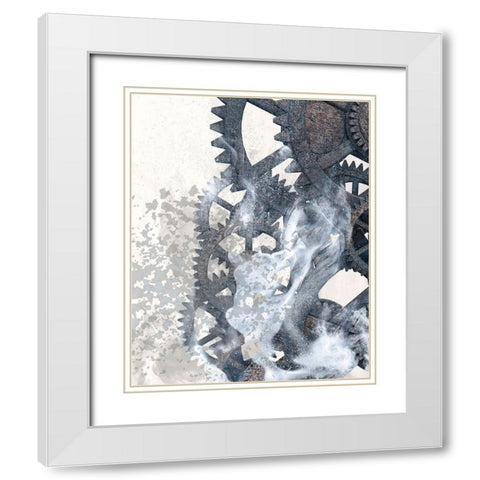 Smoke Gears 2 White Modern Wood Framed Art Print with Double Matting by Kimberly, Allen