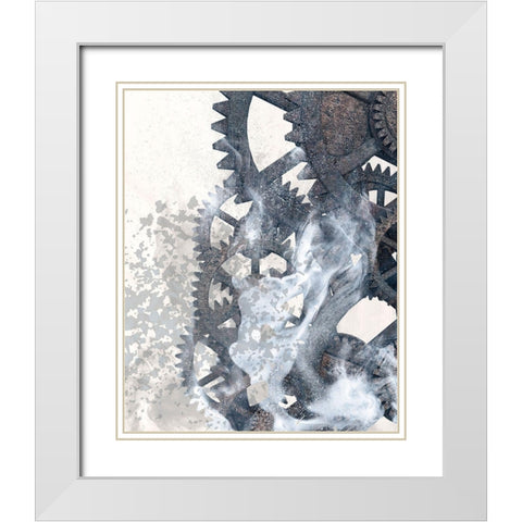 Smoke Gears 2 White Modern Wood Framed Art Print with Double Matting by Kimberly, Allen