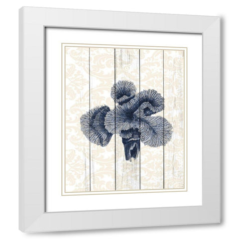 Navy Coral 2 White Modern Wood Framed Art Print with Double Matting by Kimberly, Allen