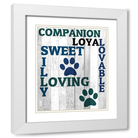 Pets Are 1 White Modern Wood Framed Art Print with Double Matting by Kimberly, Allen