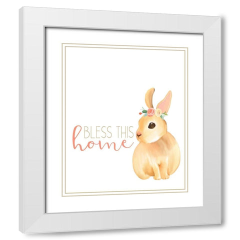Bless This Home White Modern Wood Framed Art Print with Double Matting by Kimberly, Allen