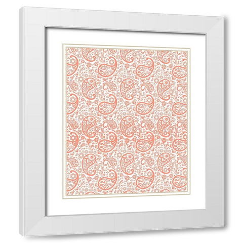 Paisley Bunnies 3 White Modern Wood Framed Art Print with Double Matting by Kimberly, Allen
