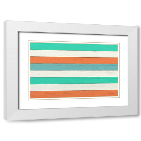 Beach Camping B White Modern Wood Framed Art Print with Double Matting by Kimberly, Allen