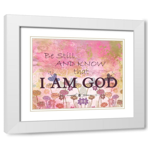 Be Still And Know White Modern Wood Framed Art Print with Double Matting by Allen, Kimberly