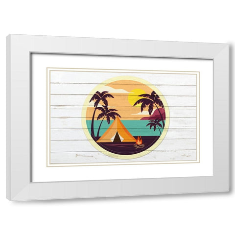 Beach Tent A White Modern Wood Framed Art Print with Double Matting by Kimberly, Allen