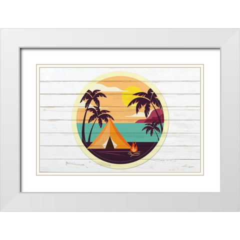 Beach Tent A White Modern Wood Framed Art Print with Double Matting by Kimberly, Allen