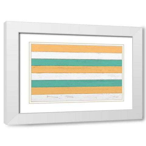 Beach Tent B White Modern Wood Framed Art Print with Double Matting by Kimberly, Allen