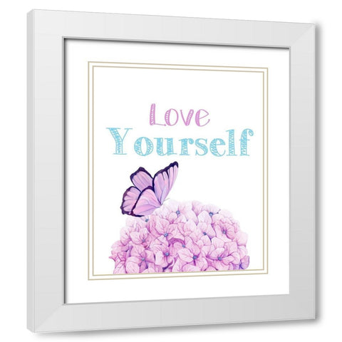 Love Yourself 3 White Modern Wood Framed Art Print with Double Matting by Allen, Kimberly