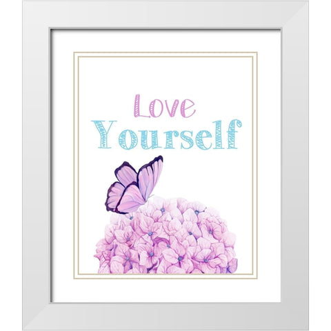 Love Yourself 3 White Modern Wood Framed Art Print with Double Matting by Allen, Kimberly