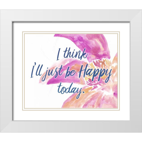 I Think White Modern Wood Framed Art Print with Double Matting by Allen, Kimberly