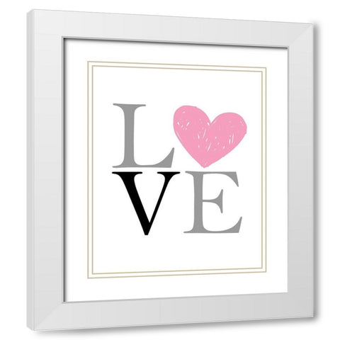 Love Home 1 White Modern Wood Framed Art Print with Double Matting by Allen, Kimberly