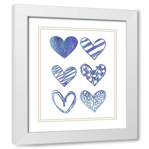 Watercolor Love 1 White Modern Wood Framed Art Print with Double Matting by Allen, Kimberly