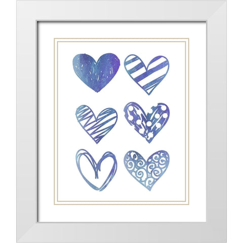 Watercolor Love 1 White Modern Wood Framed Art Print with Double Matting by Allen, Kimberly