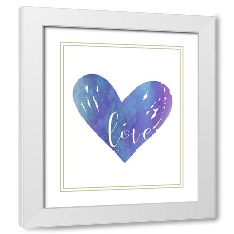 Watercolor Love 2 White Modern Wood Framed Art Print with Double Matting by Allen, Kimberly