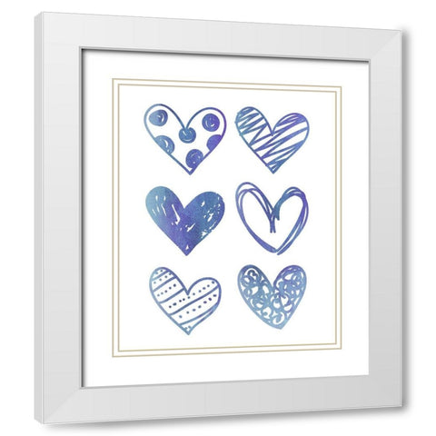 Watercolor Love 3 White Modern Wood Framed Art Print with Double Matting by Allen, Kimberly