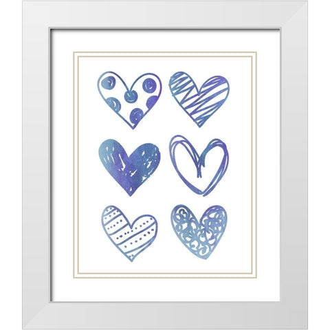 Watercolor Love 3 White Modern Wood Framed Art Print with Double Matting by Allen, Kimberly