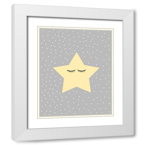 Little One 1 White Modern Wood Framed Art Print with Double Matting by Allen, Kimberly