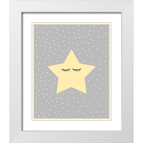 Little One 1 White Modern Wood Framed Art Print with Double Matting by Allen, Kimberly