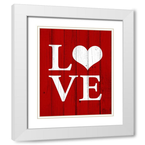 Love Heart White Modern Wood Framed Art Print with Double Matting by Allen, Kimberly