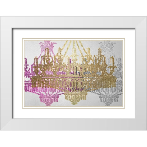 Chandelier Trio White Modern Wood Framed Art Print with Double Matting by Allen, Kimberly
