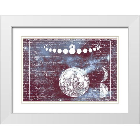The Moon Chart White Modern Wood Framed Art Print with Double Matting by Allen, Kimberly