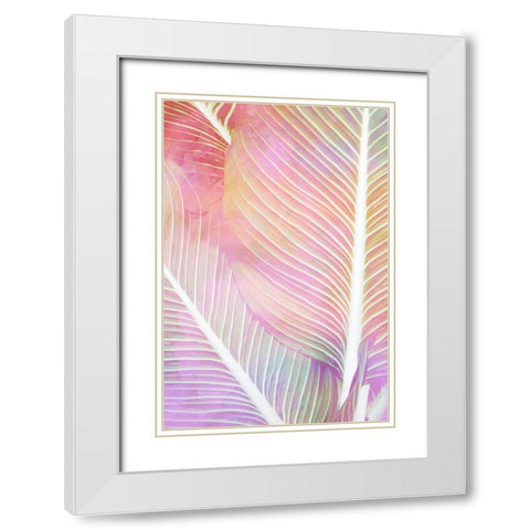 Tropical Palms 1 White Modern Wood Framed Art Print with Double Matting by Allen, Kimberly