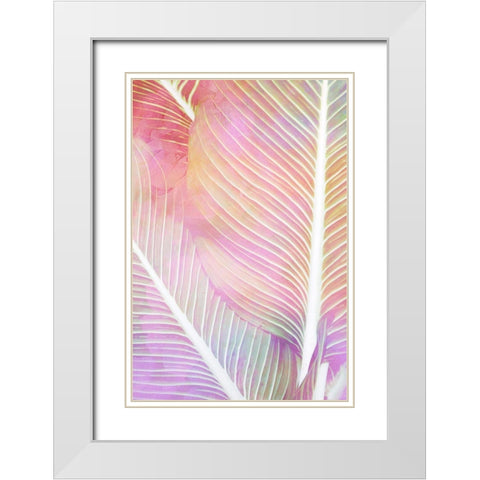 Tropical Palms 1 White Modern Wood Framed Art Print with Double Matting by Allen, Kimberly