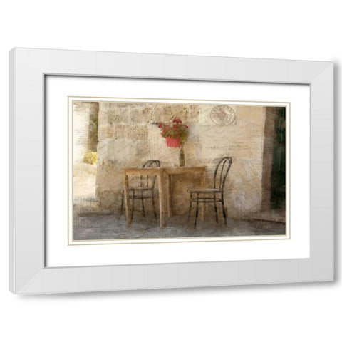 Sidewalk Cafe White Modern Wood Framed Art Print with Double Matting by Allen, Kimberly