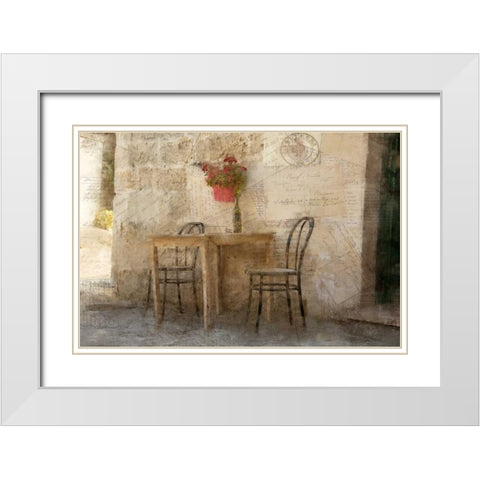 Sidewalk Cafe White Modern Wood Framed Art Print with Double Matting by Allen, Kimberly