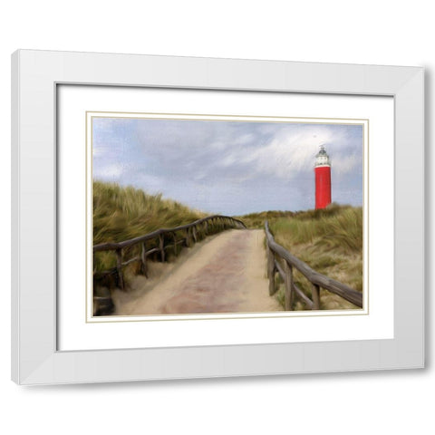 Lighthouse White Modern Wood Framed Art Print with Double Matting by Allen, Kimberly