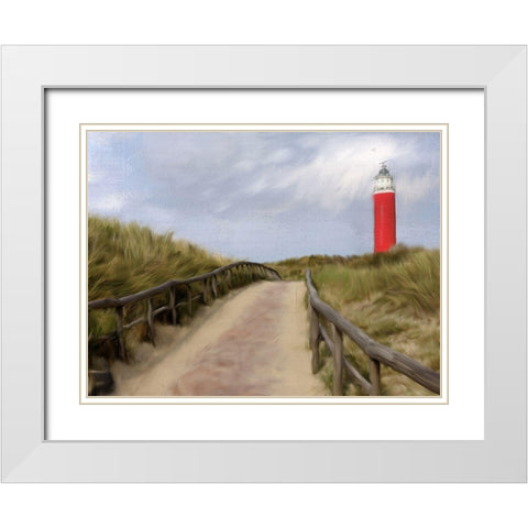Lighthouse White Modern Wood Framed Art Print with Double Matting by Allen, Kimberly
