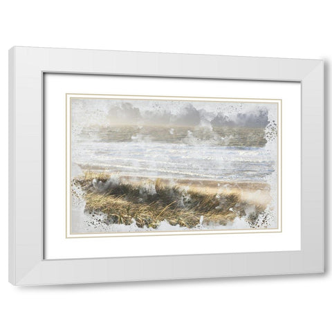Beach Wave White Modern Wood Framed Art Print with Double Matting by Allen, Kimberly