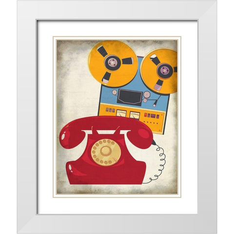 Retro 1 White Modern Wood Framed Art Print with Double Matting by Allen, Kimberly