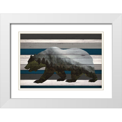 Bear Mountain Range White Modern Wood Framed Art Print with Double Matting by Allen, Kimberly