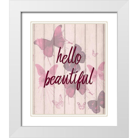 Hello Beautiful White Modern Wood Framed Art Print with Double Matting by Allen, Kimberly