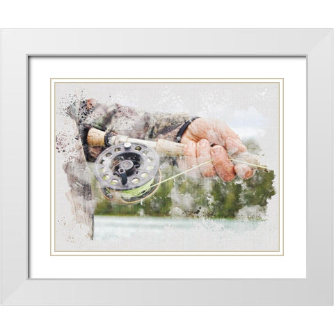 Fly Fishing White Modern Wood Framed Art Print with Double Matting by Allen, Kimberly