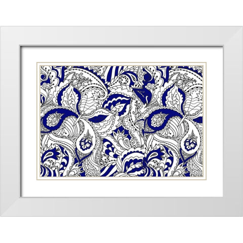 Gorgeous Blue White Modern Wood Framed Art Print with Double Matting by Allen, Kimberly