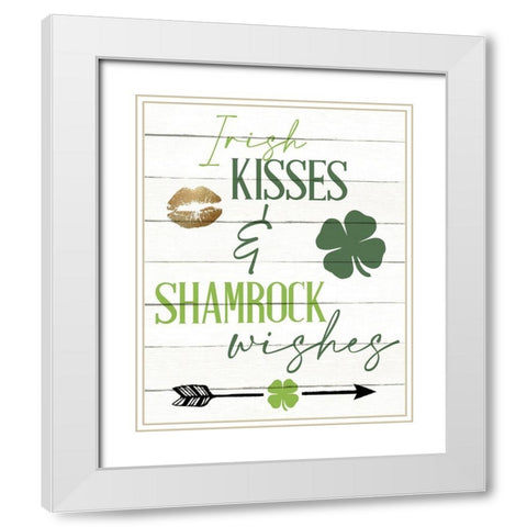 Irish Kisses White Modern Wood Framed Art Print with Double Matting by Allen, Kimberly