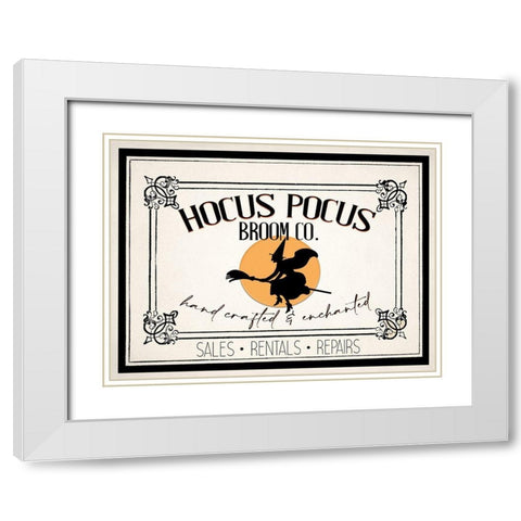 Hocus Pocus Broom CO v2 White Modern Wood Framed Art Print with Double Matting by Allen, Kimberly