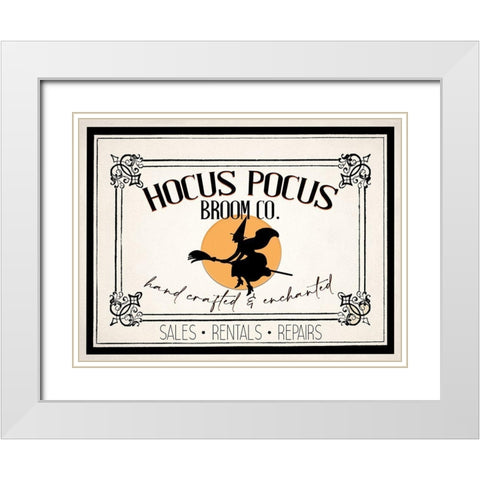 Hocus Pocus Broom CO v2 White Modern Wood Framed Art Print with Double Matting by Allen, Kimberly