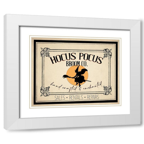 Hocus Pocus Broom CO White Modern Wood Framed Art Print with Double Matting by Allen, Kimberly